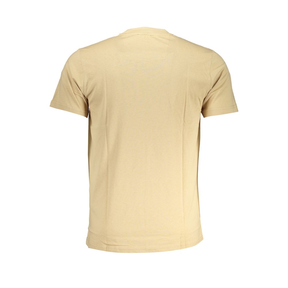 Beige Cotton Men T-Shirt - ventzia