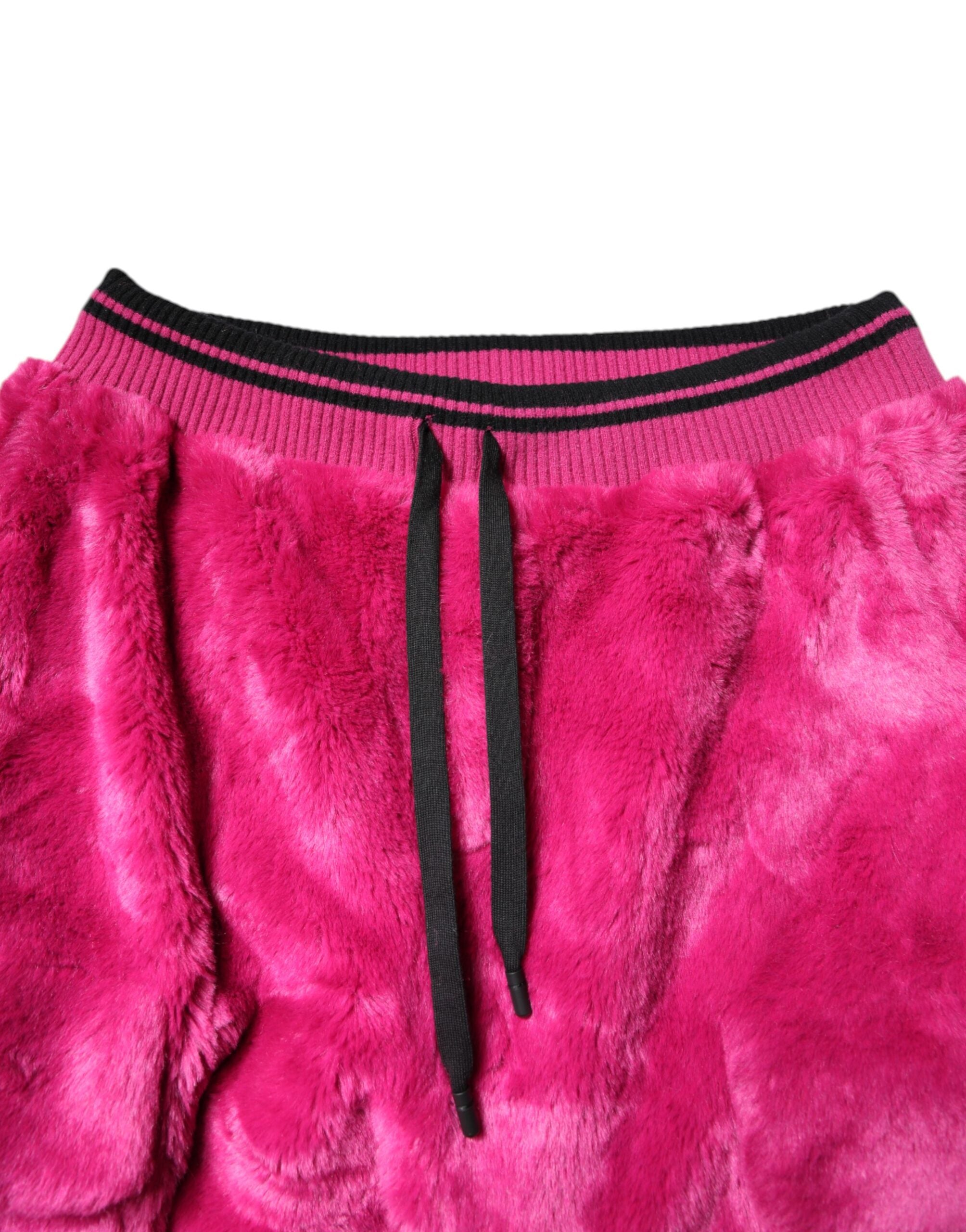 Pink Acrylic Cargo Jogging Sweatpants Pants - ventzia