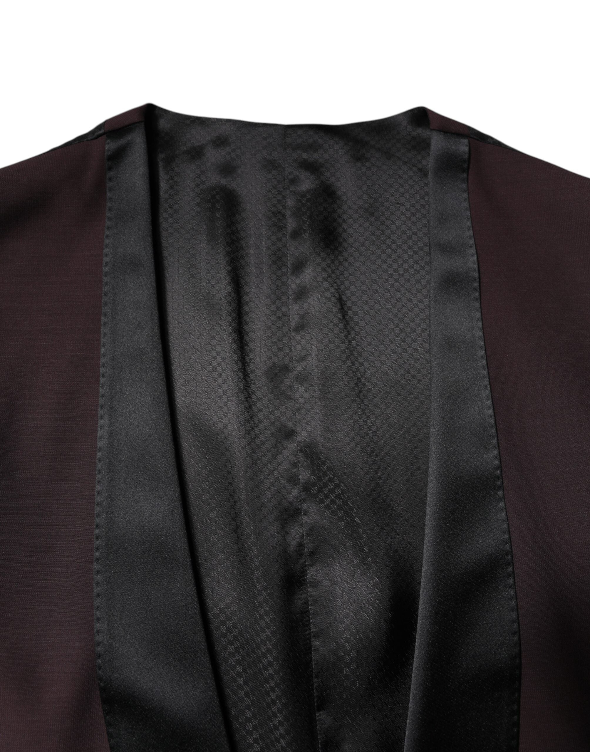 Maroon Wool Waistcoat Dress Formal Vest - ventzia