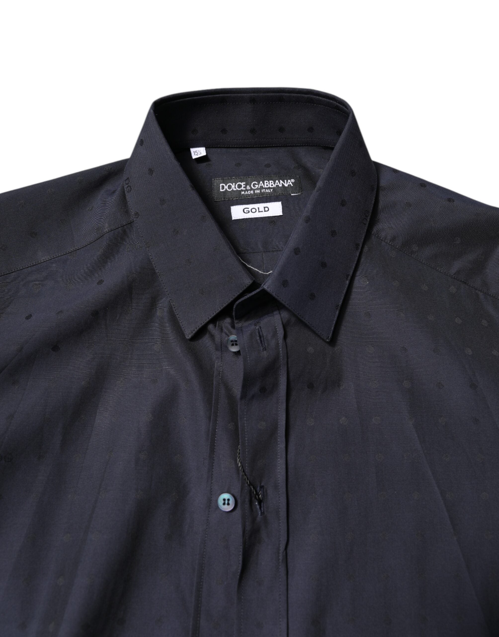 Black Cotton GOLD Men Dress Formal Shirt - ventzia