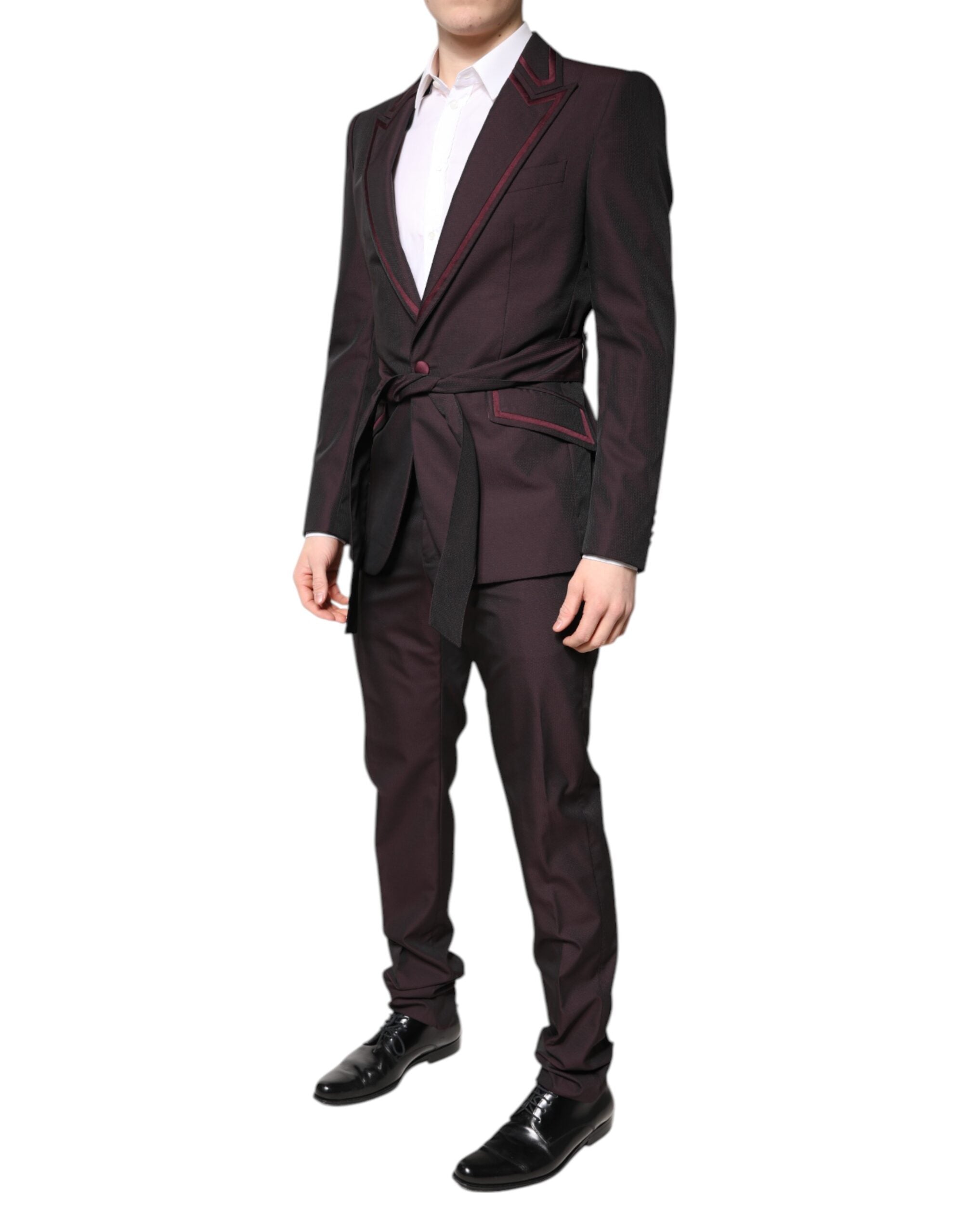 Maroon Single Breasted Formal 2 Piece Suit - ventzia