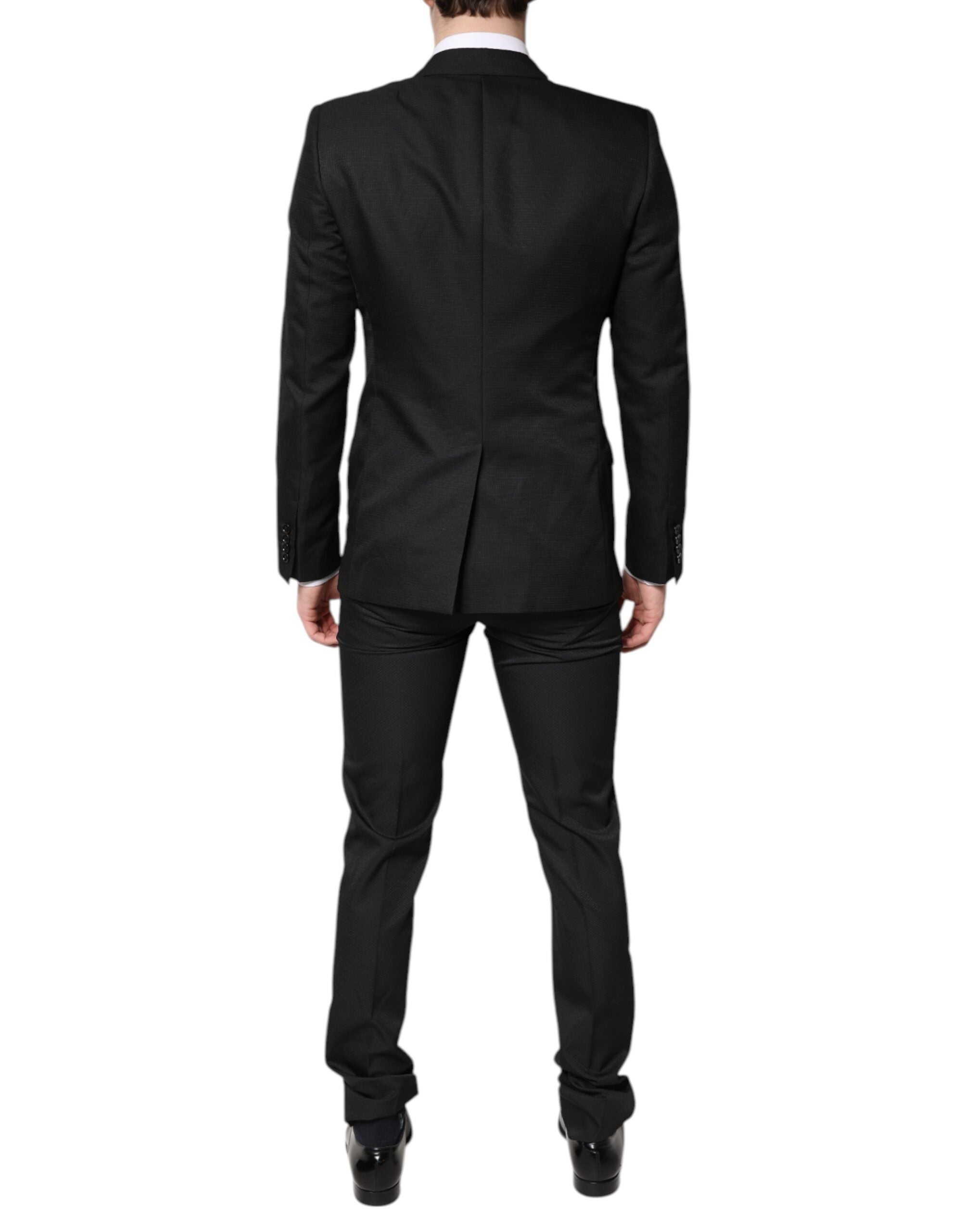 Black Single Breasted Formal 2 Piece Suit - ventzia