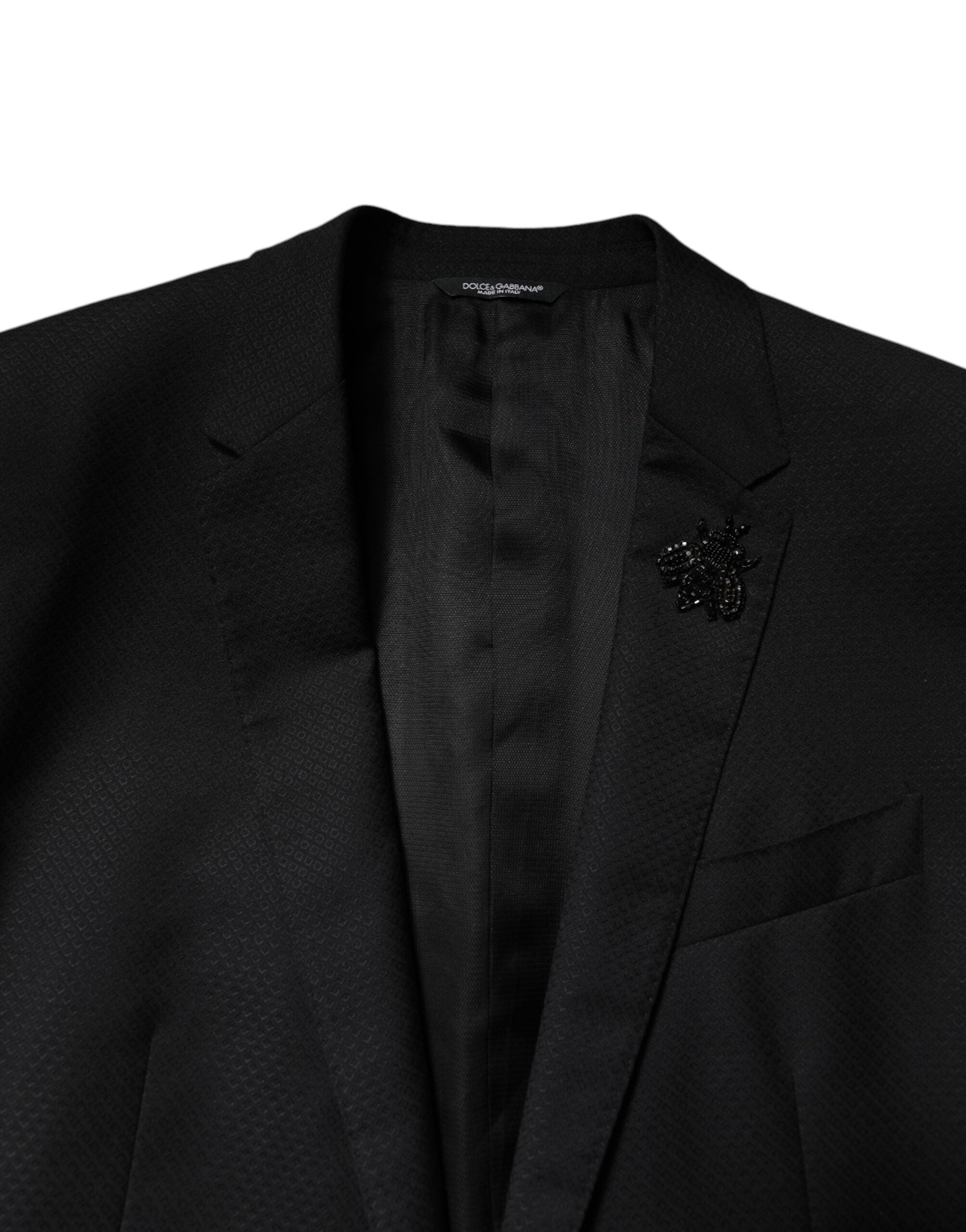 Black Wool Single Breasted 2 Piece Suit - ventzia