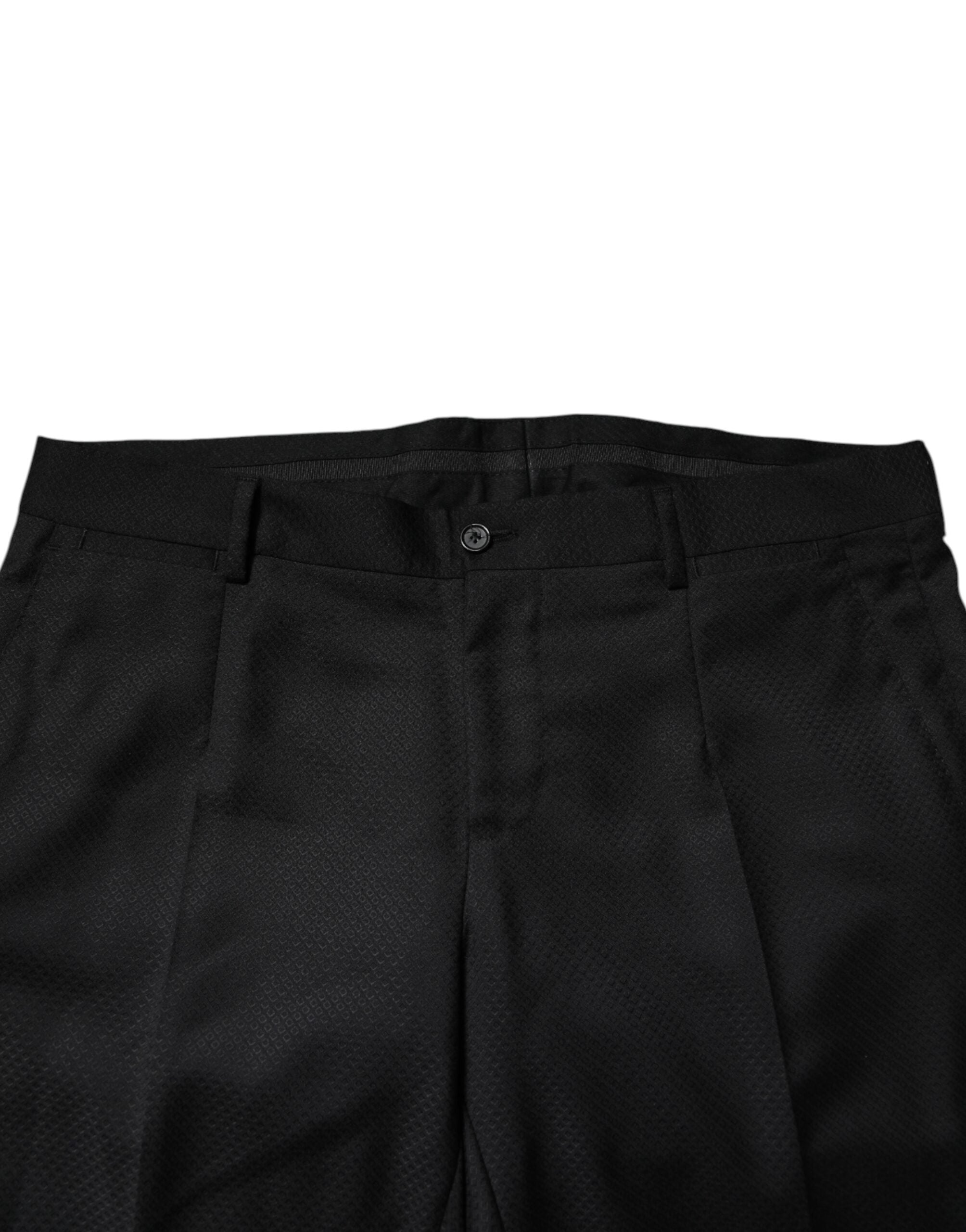Black Wool Single Breasted 2 Piece Suit - ventzia
