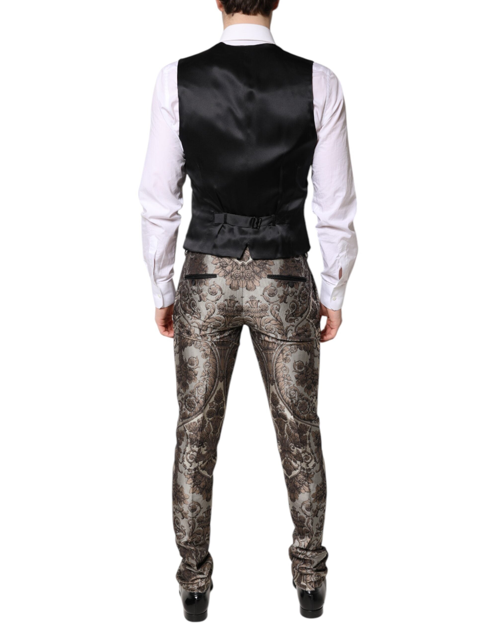 Multicolor Jacquard Single Breasted 3 Piece Suit - ventzia