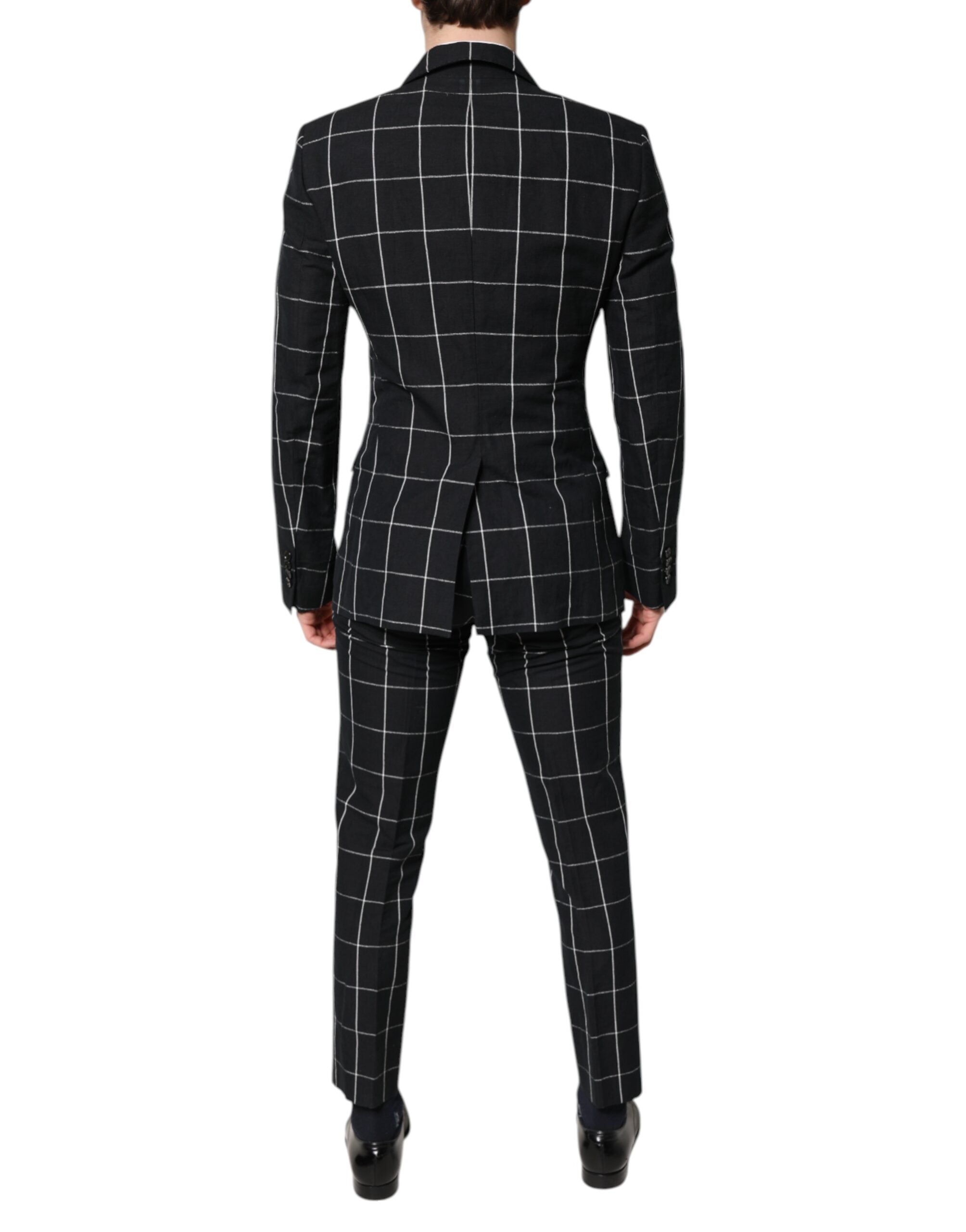 Black TAORMINA Double Breasted 2 Piece Suit - ventzia