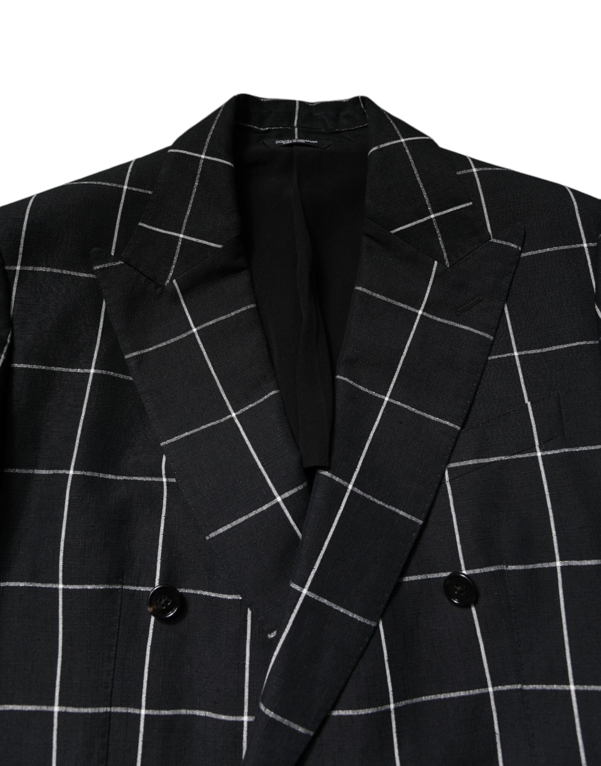Black TAORMINA Double Breasted 2 Piece Suit - ventzia