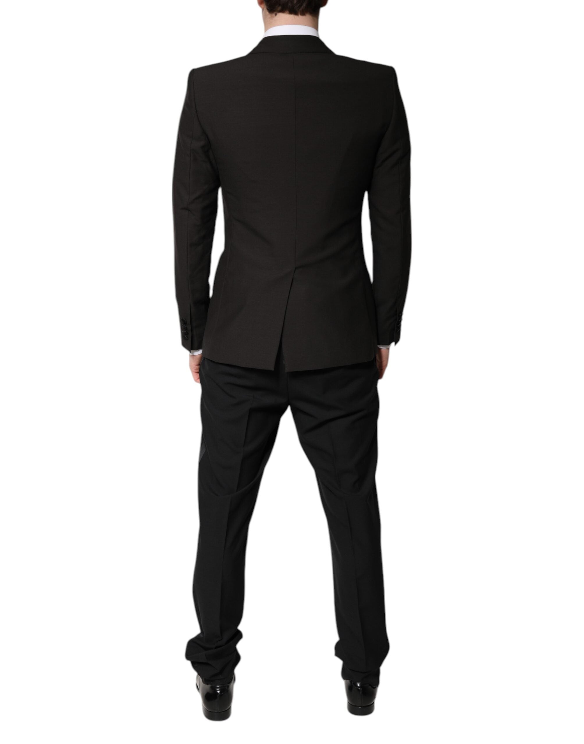 Black Single Breasted Formal 3 Piece Suit - ventzia