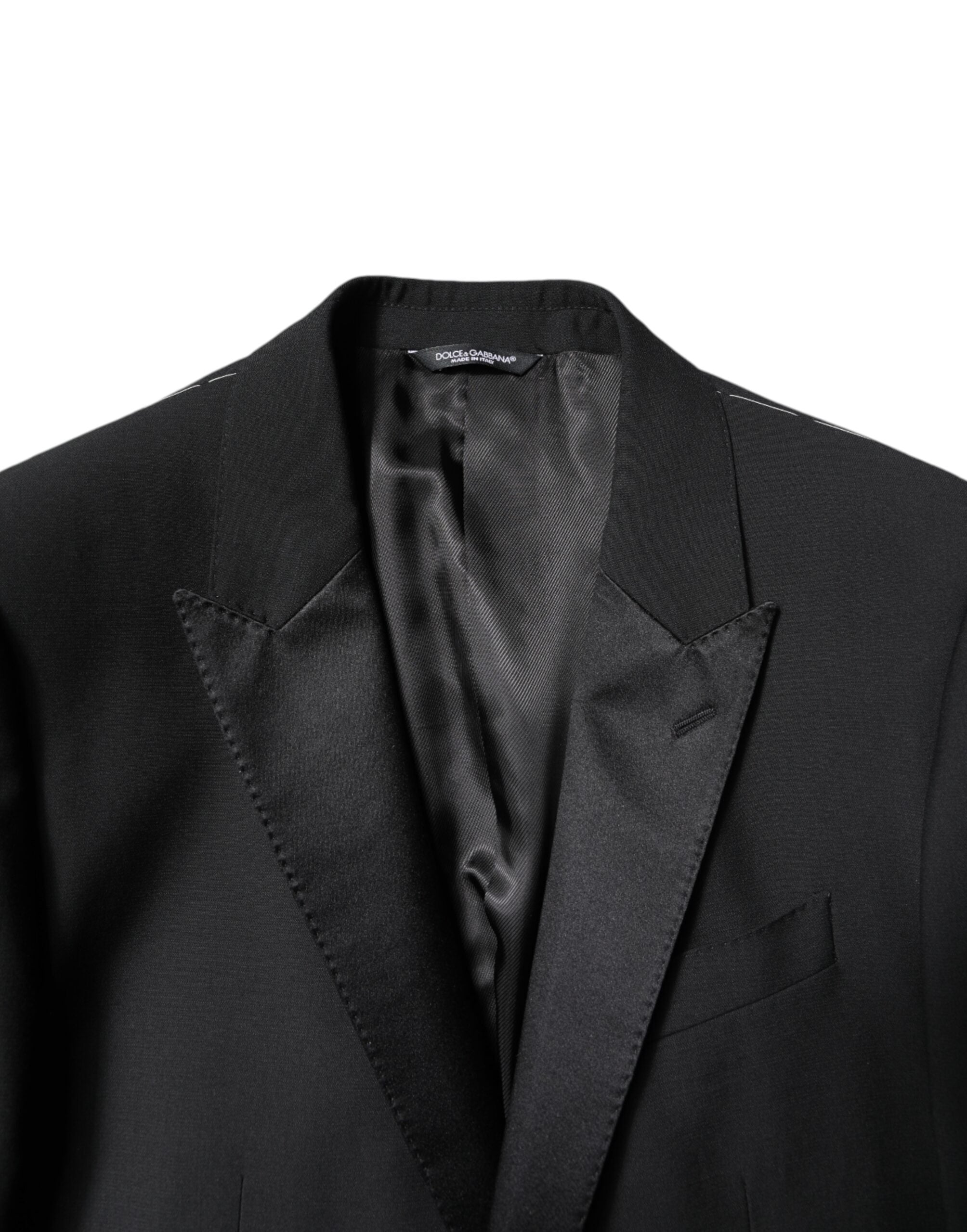 Black Wool Single Breasted 2 Piece Suit - ventzia