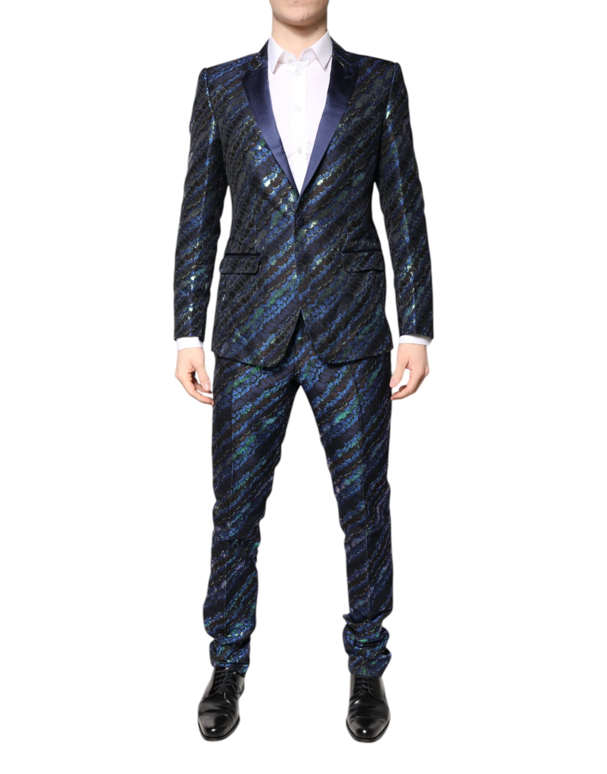 Multicolor Polyester Jacquard 2 Piece Suit - ventzia