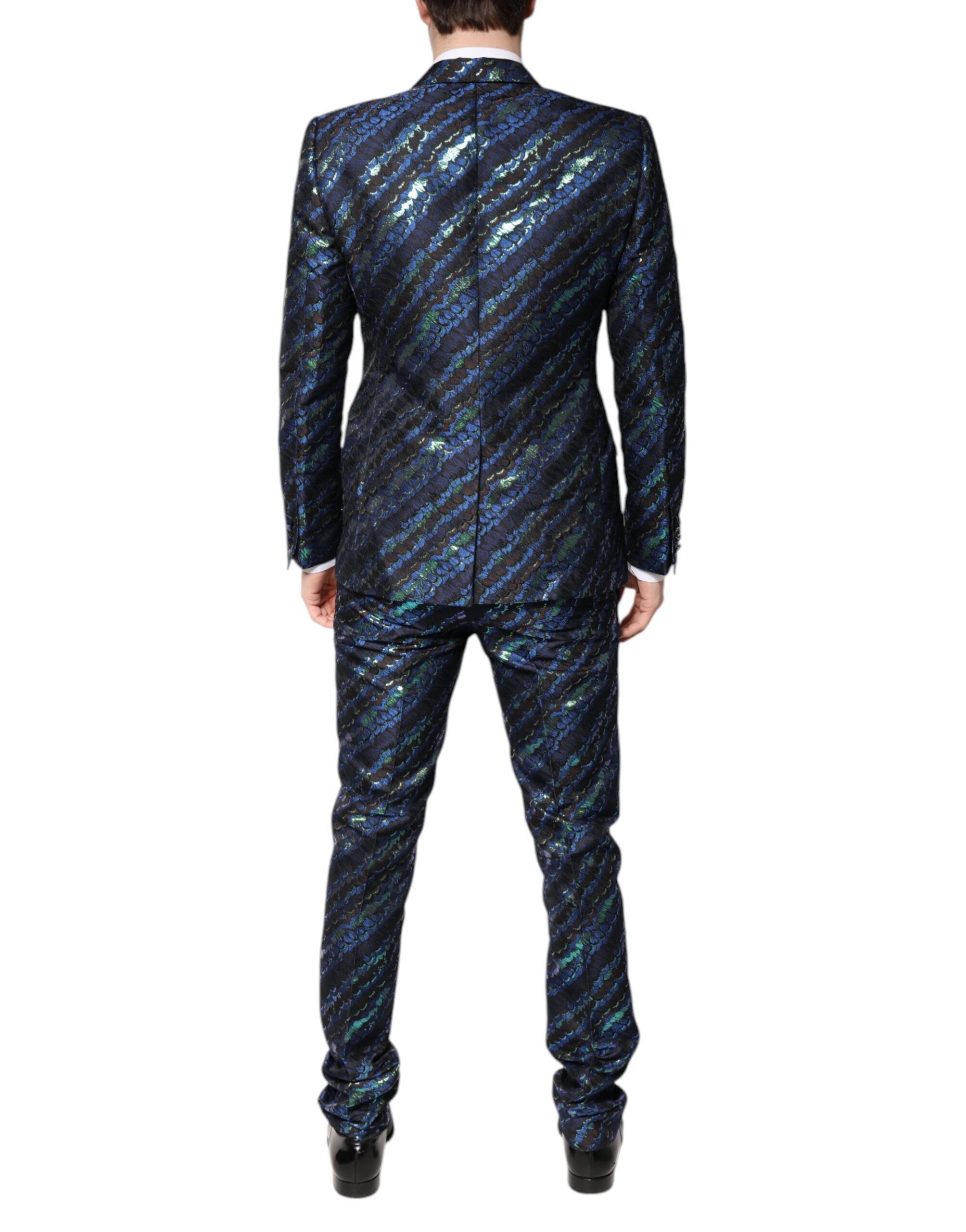 Multicolor Polyester Jacquard 2 Piece Suit - ventzia