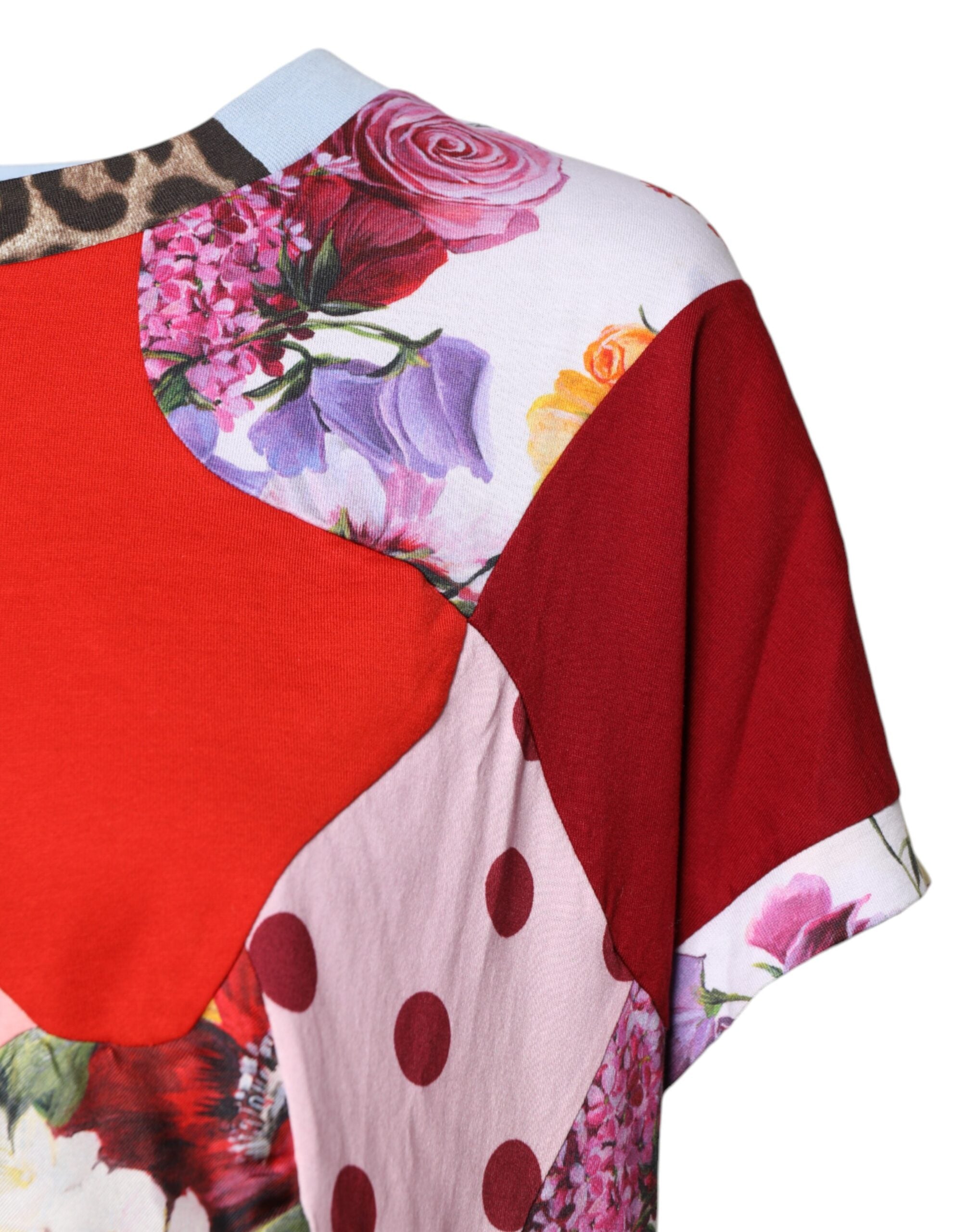 Multicolor Patchwork Short Sleeve Blouse Top - ventzia