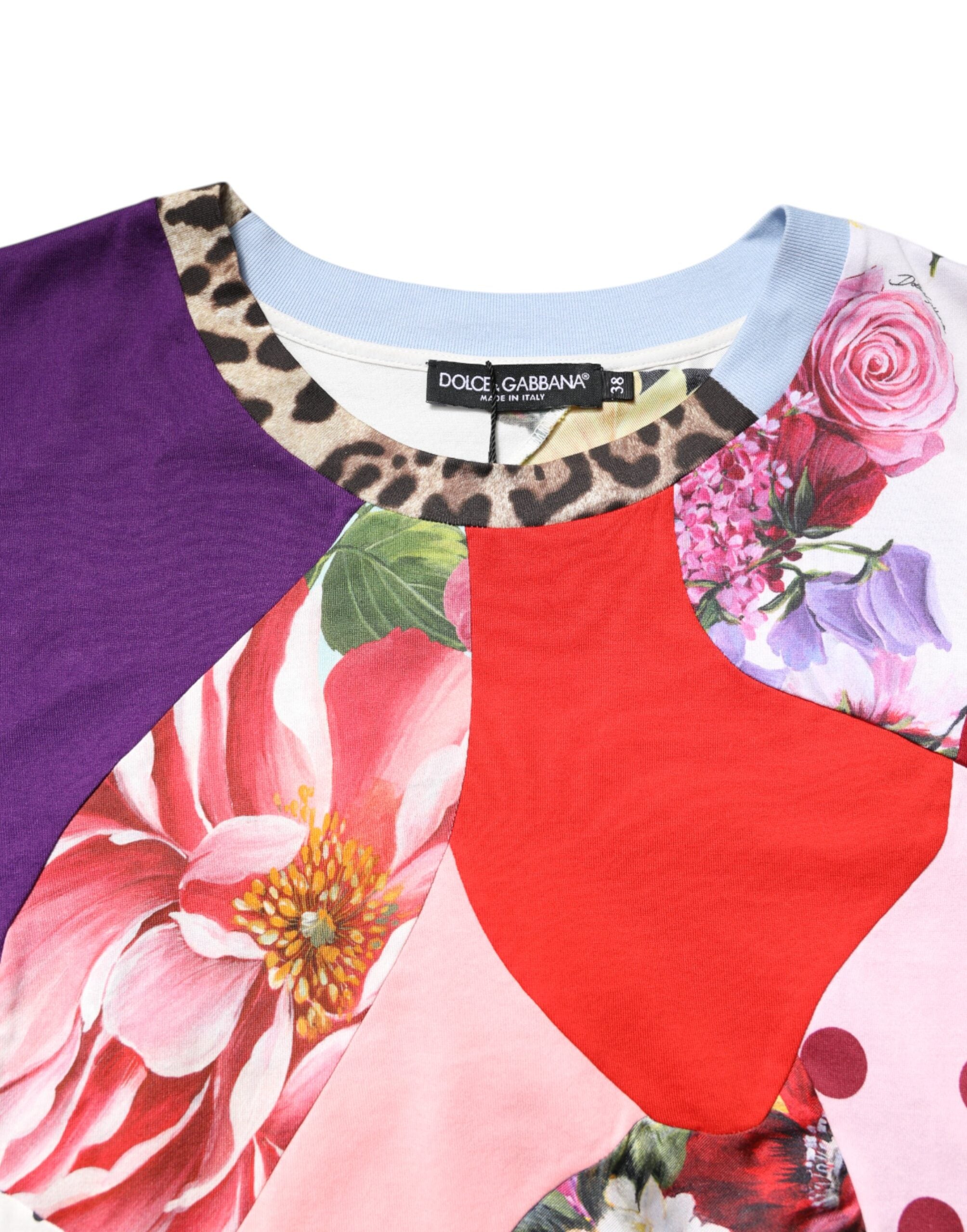 Multicolor Patchwork Short Sleeve Blouse Top - ventzia