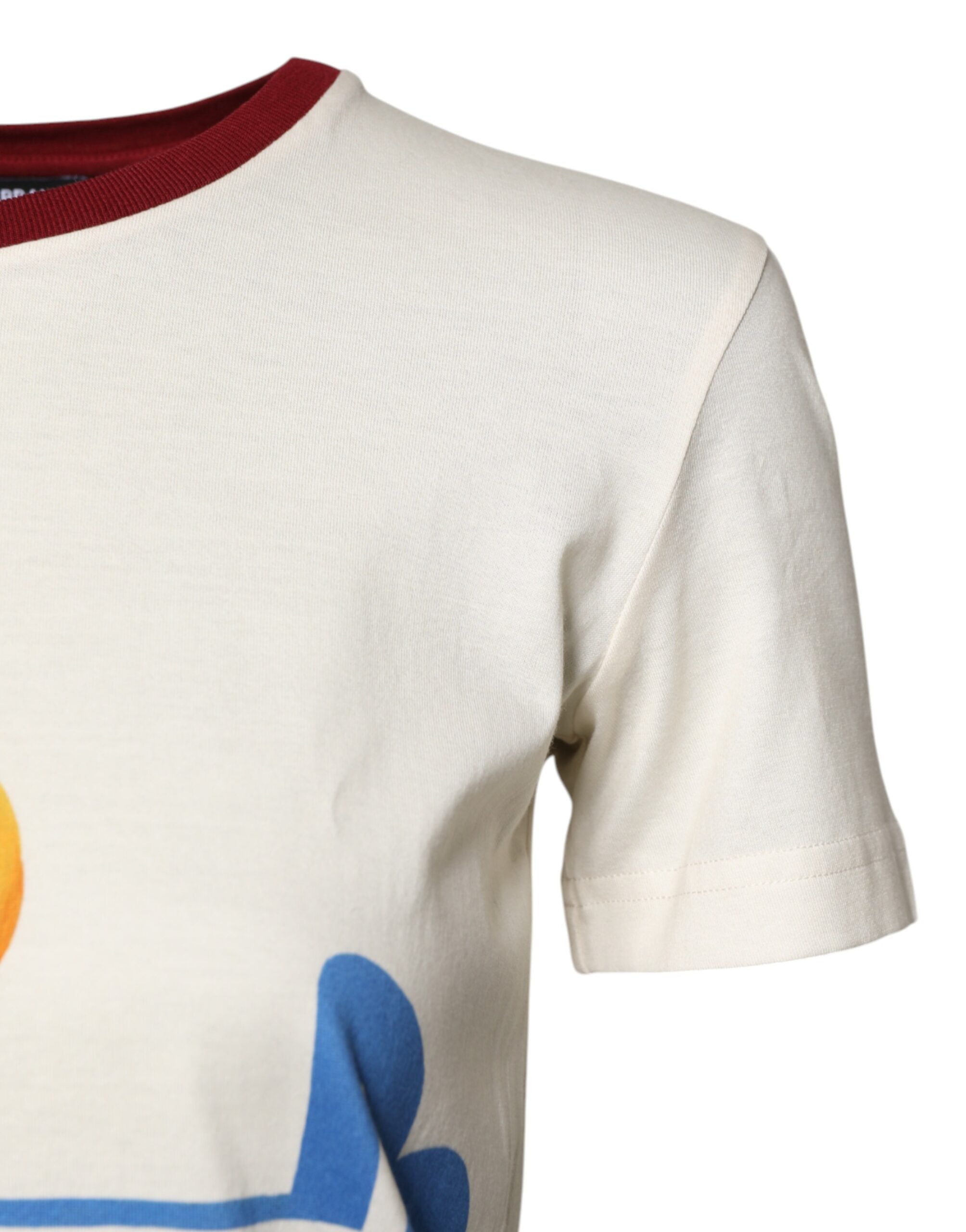 White Cotton Print Short Sleeves Top T-shirt - ventzia