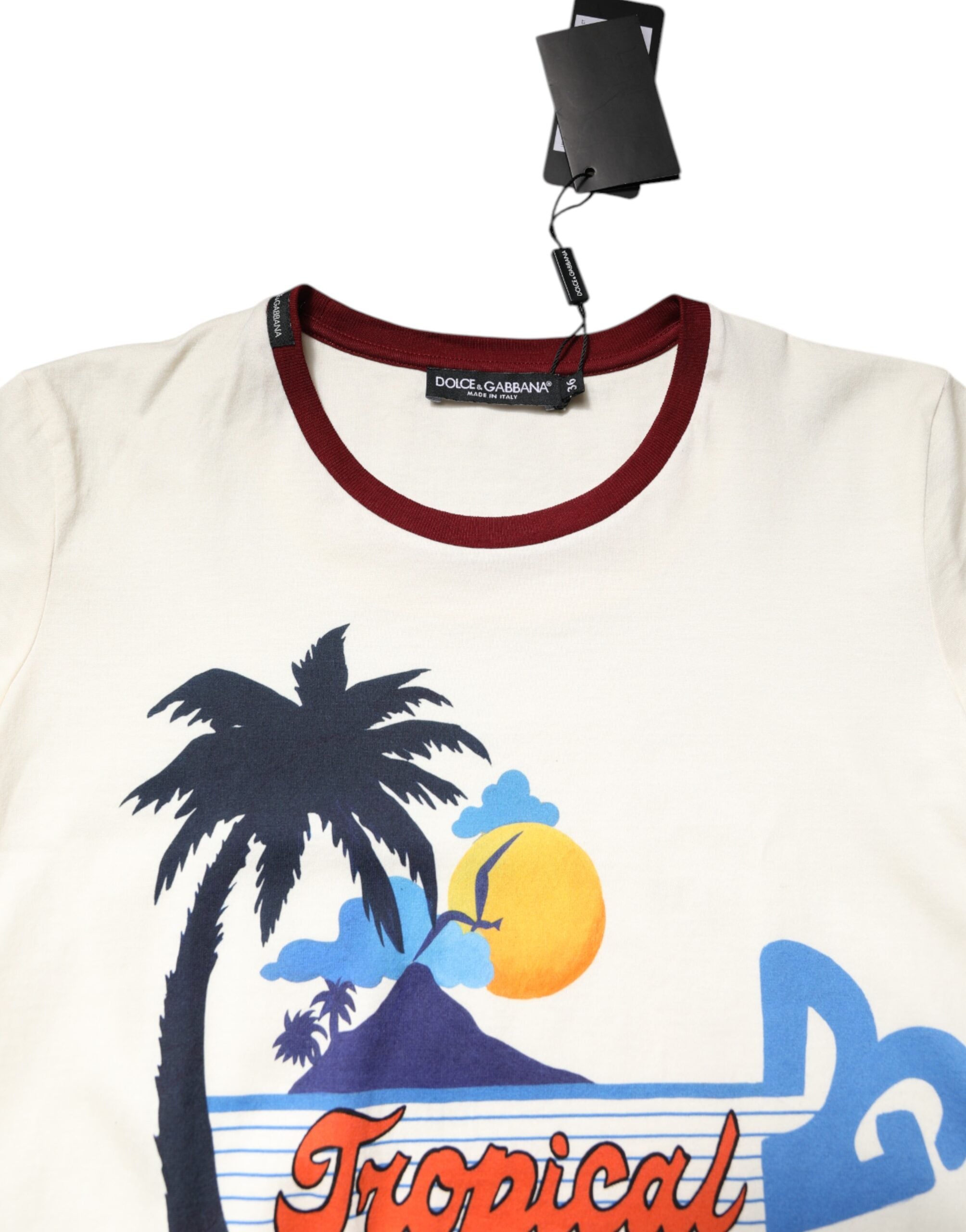 White Cotton Print Short Sleeves Top T-shirt - ventzia