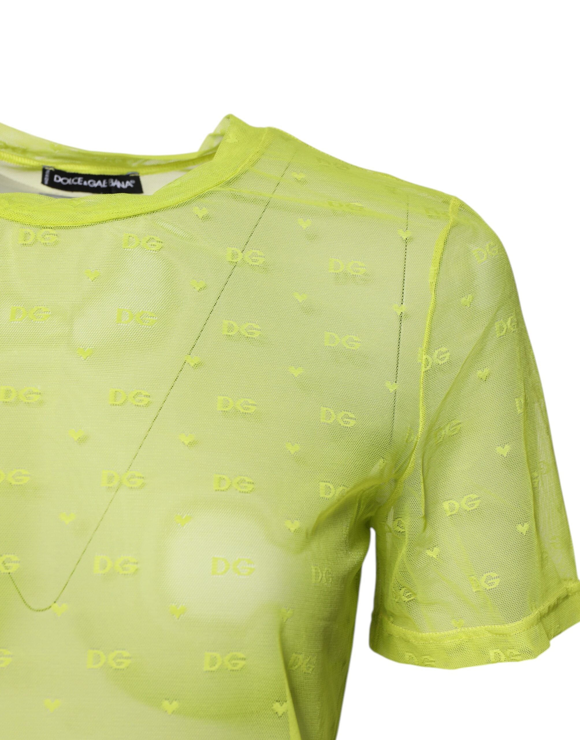 Green Nylon See Through Women Short Sleeves Top - ventzia