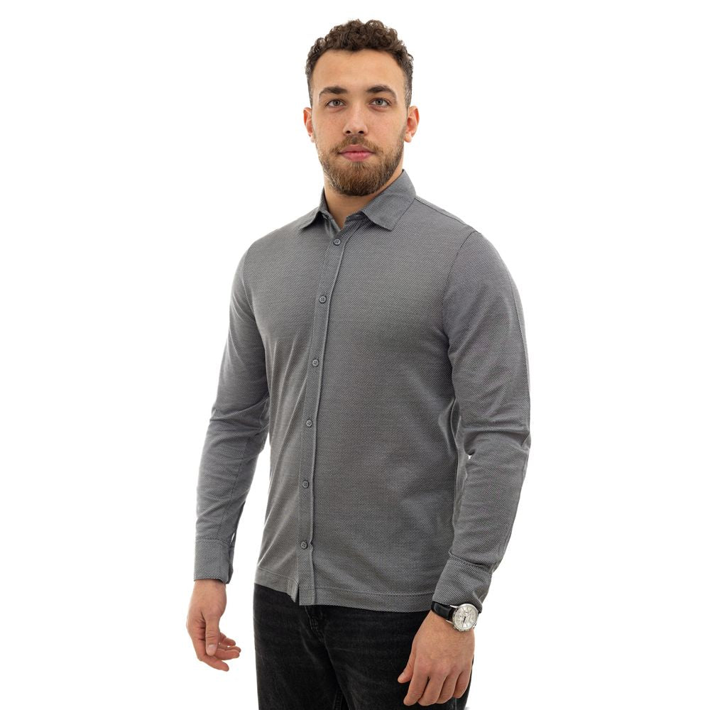Gray Cotton Shirt - ventzia