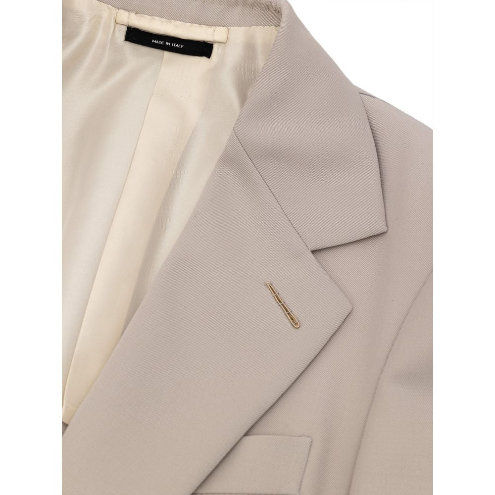 Beige Wool Suit & Blazer - ventzia