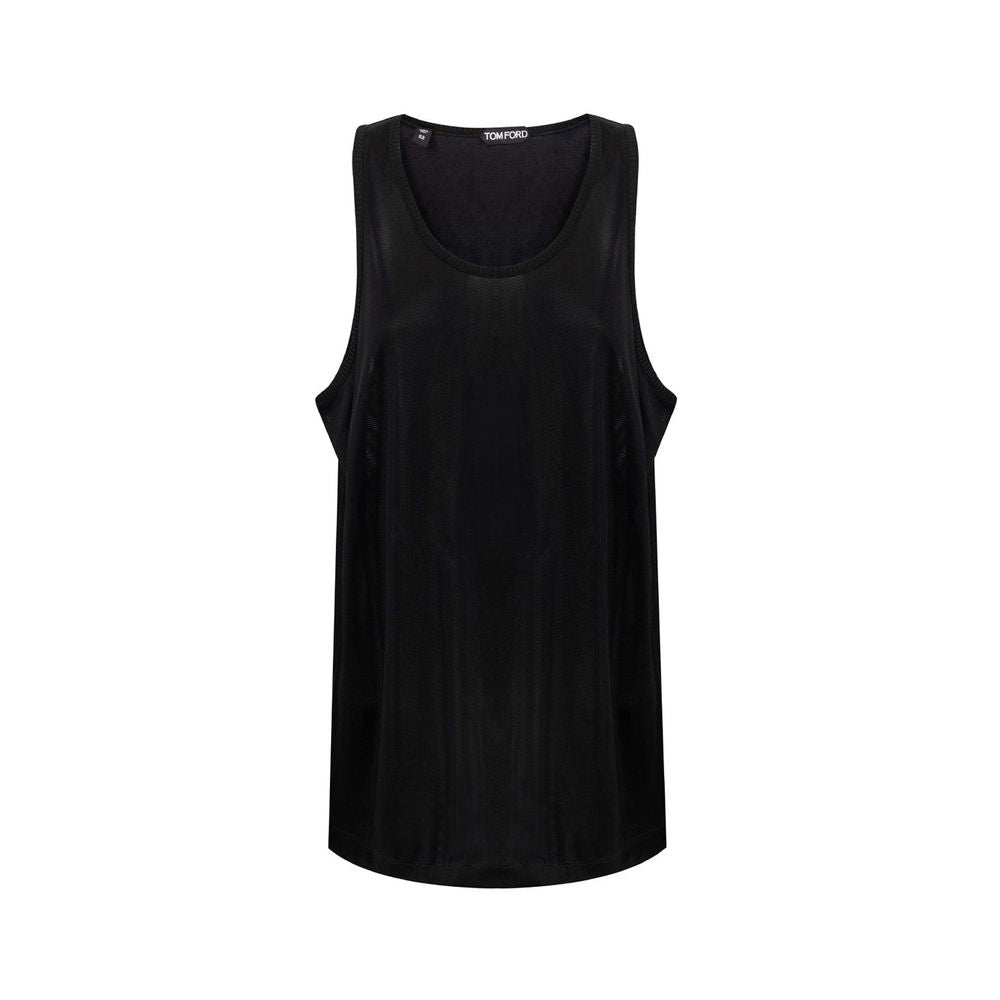 Black Viscose Tank Top - ventzia