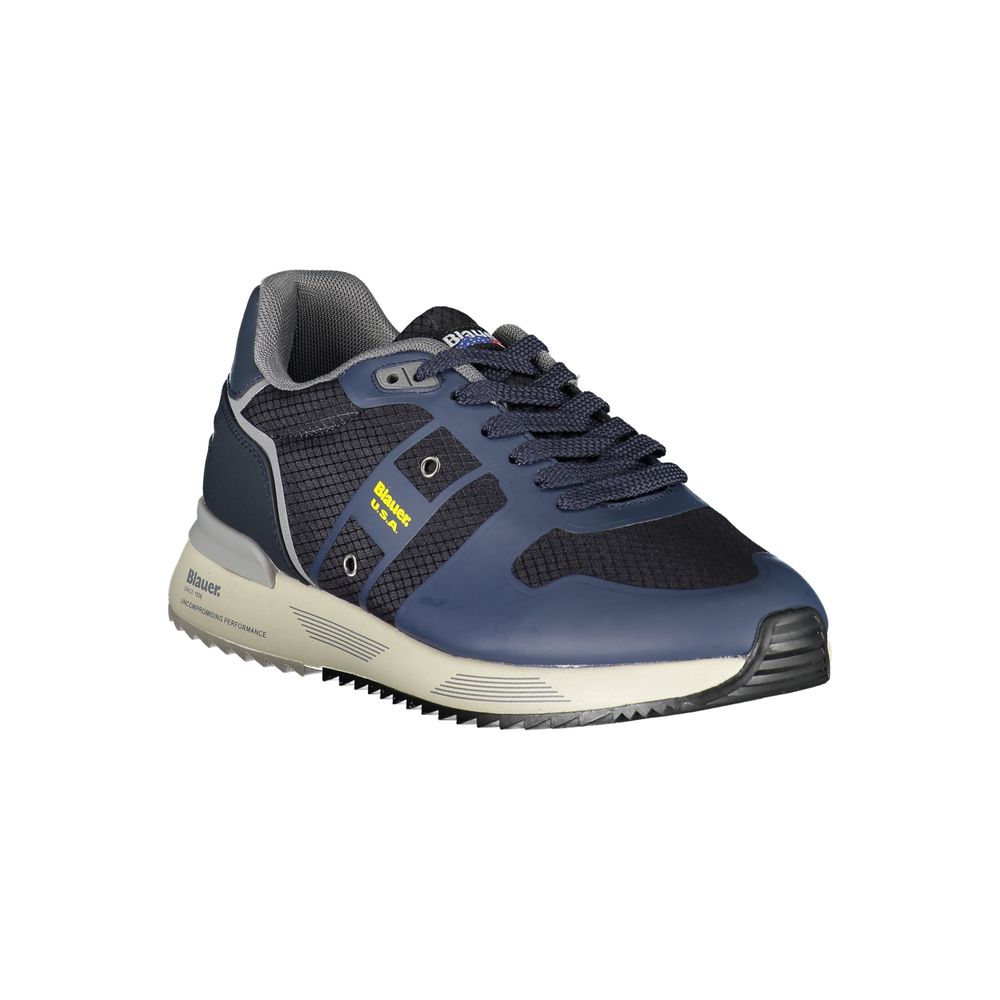 Dapper Blue Sneakers with Contrast Detailing - ventzia