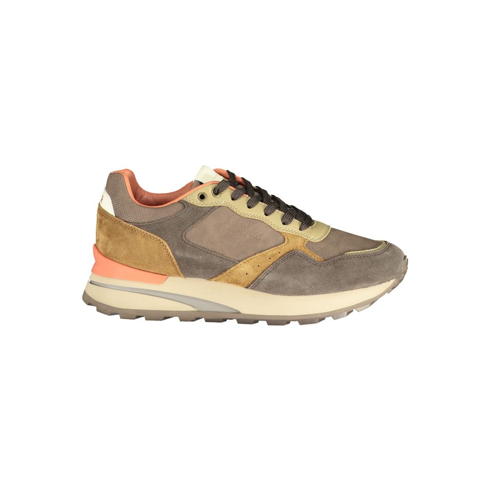 Marrone Polyurethane Men Sneaker - ventzia