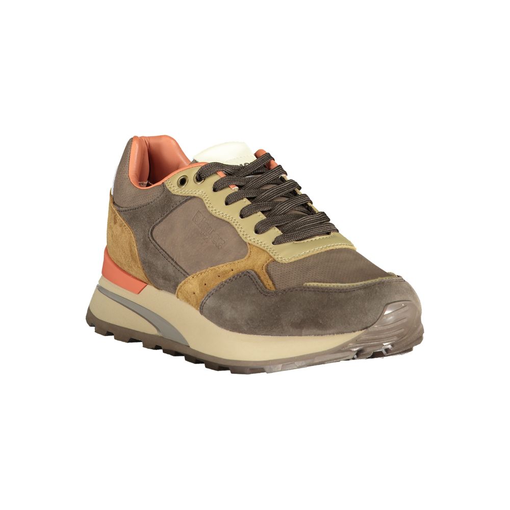 Marrone Polyurethane Men Sneaker - ventzia