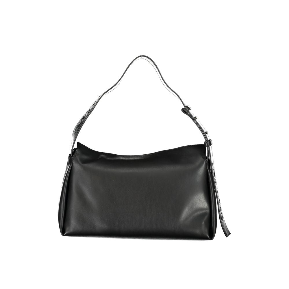Black Polyester Women Handbag