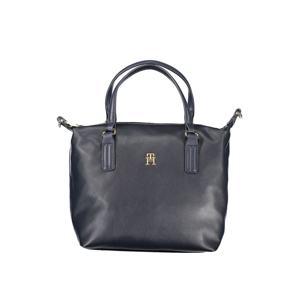 Blue Polyester Handbag - ventzia
