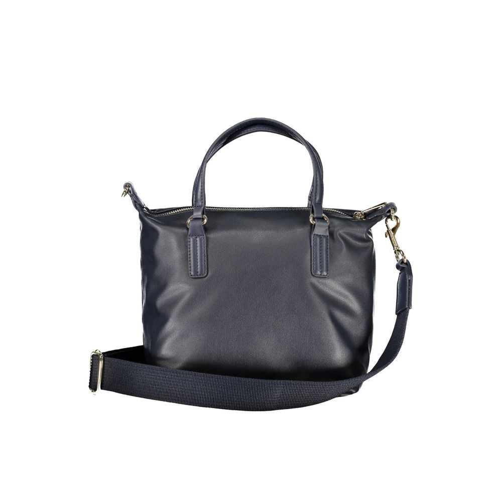 Blue Polyester Handbag - ventzia
