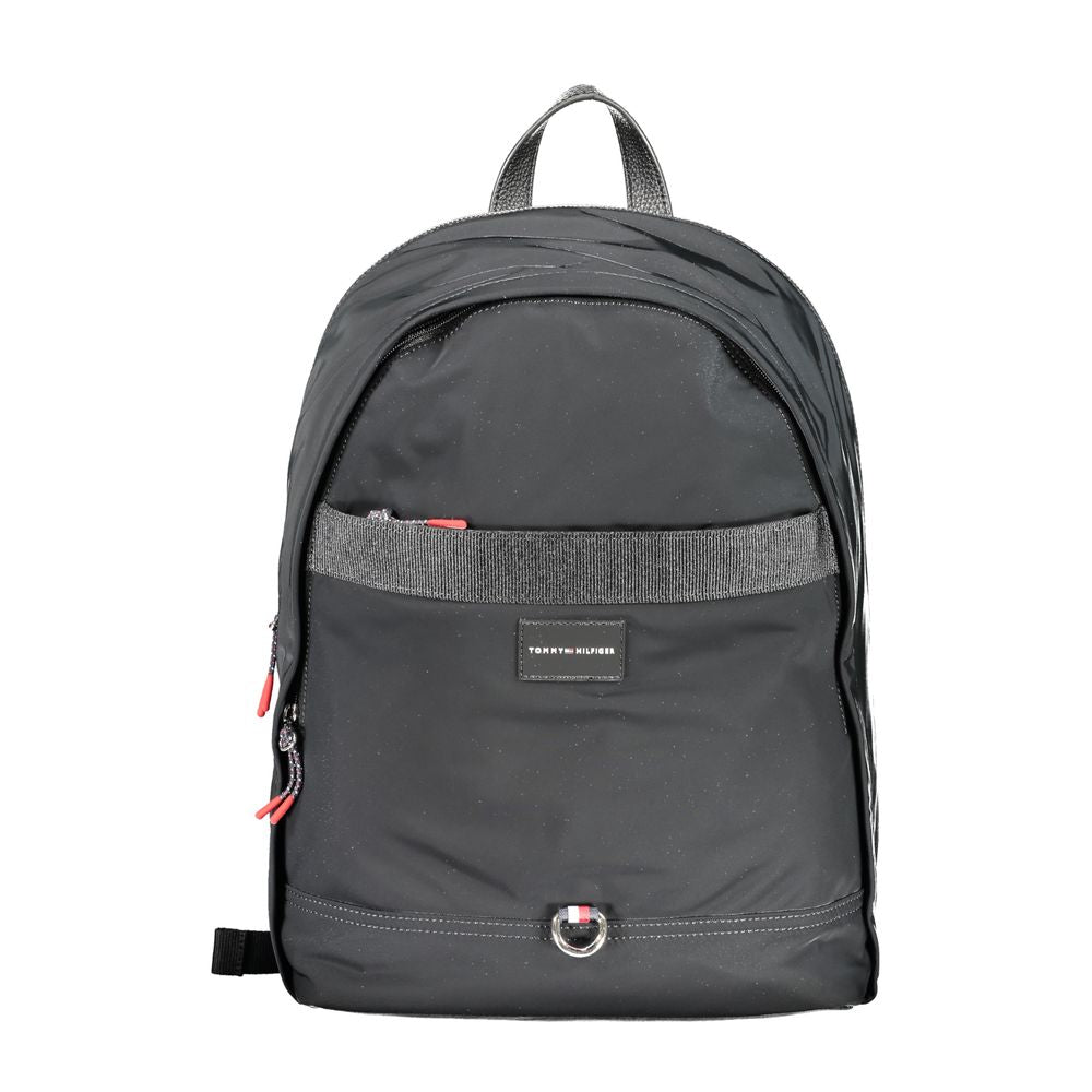 Black Polyester Men Backpack - ventzia