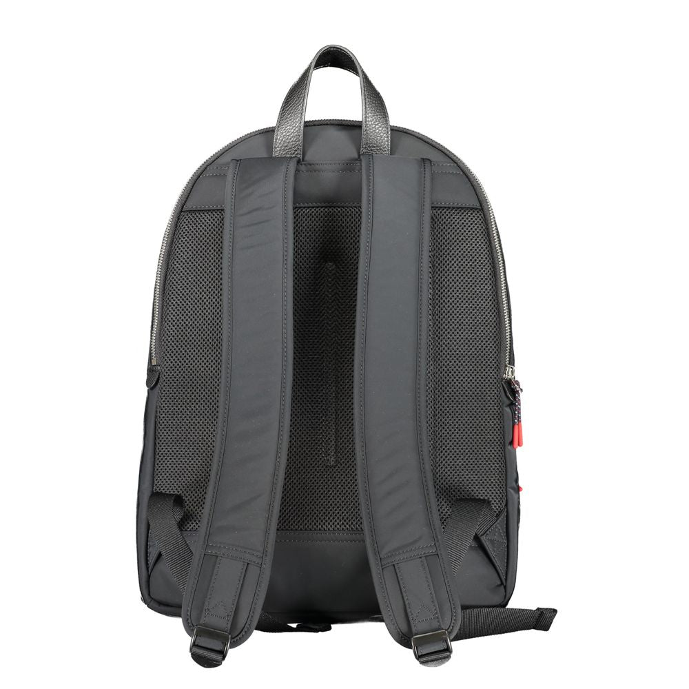 Black Polyester Men Backpack - ventzia