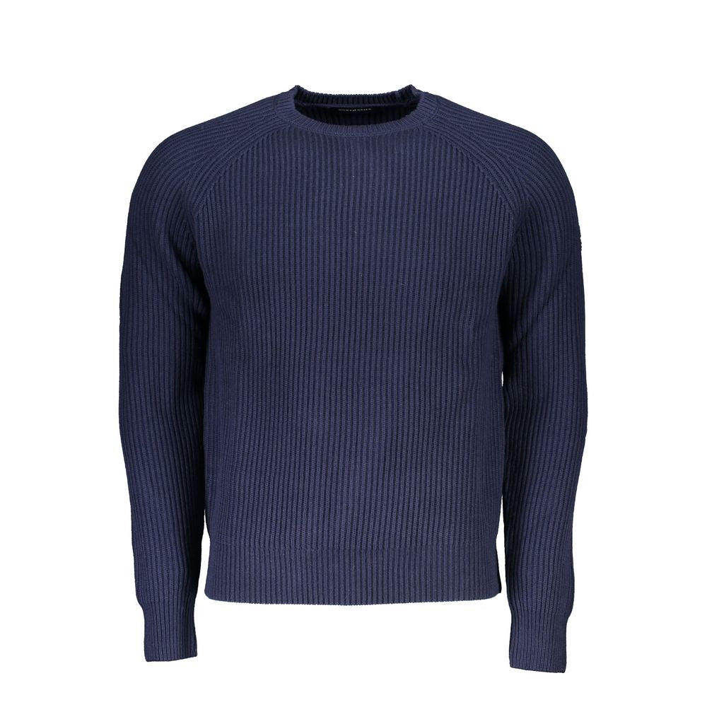 Blue Cotton Men Sweater - ventzia