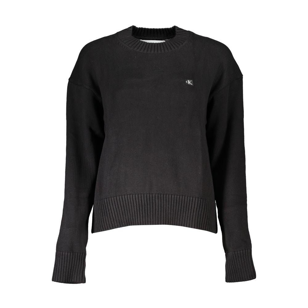 Black Cotton Women's Sweater - ventzia
