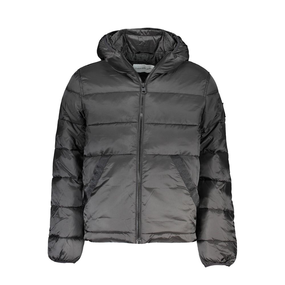 Sleek Hooded Men's Jacket with Contrast Details - ventzia