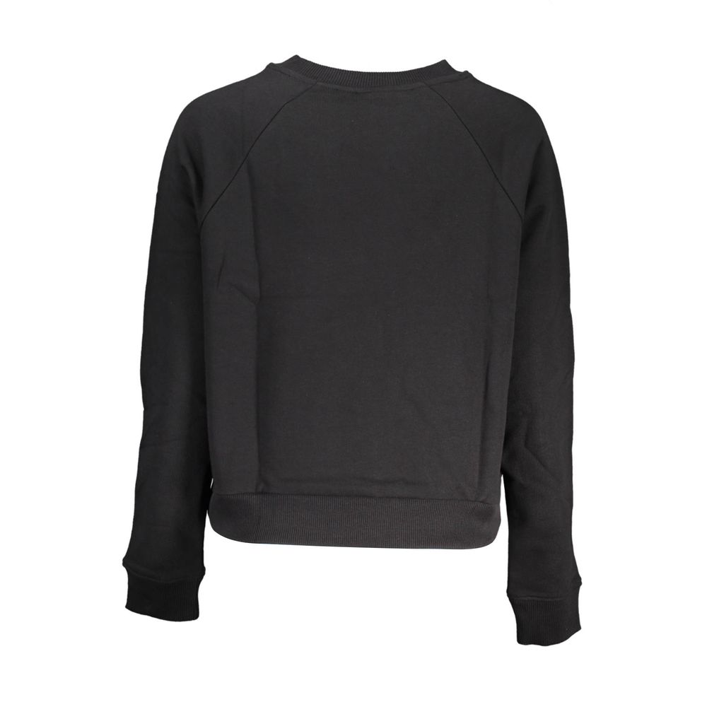 Black Cotton Women Sweatshirt - ventzia