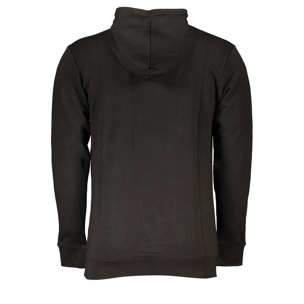 Black Cotton Men's Hooded Sweatshirt - ventzia