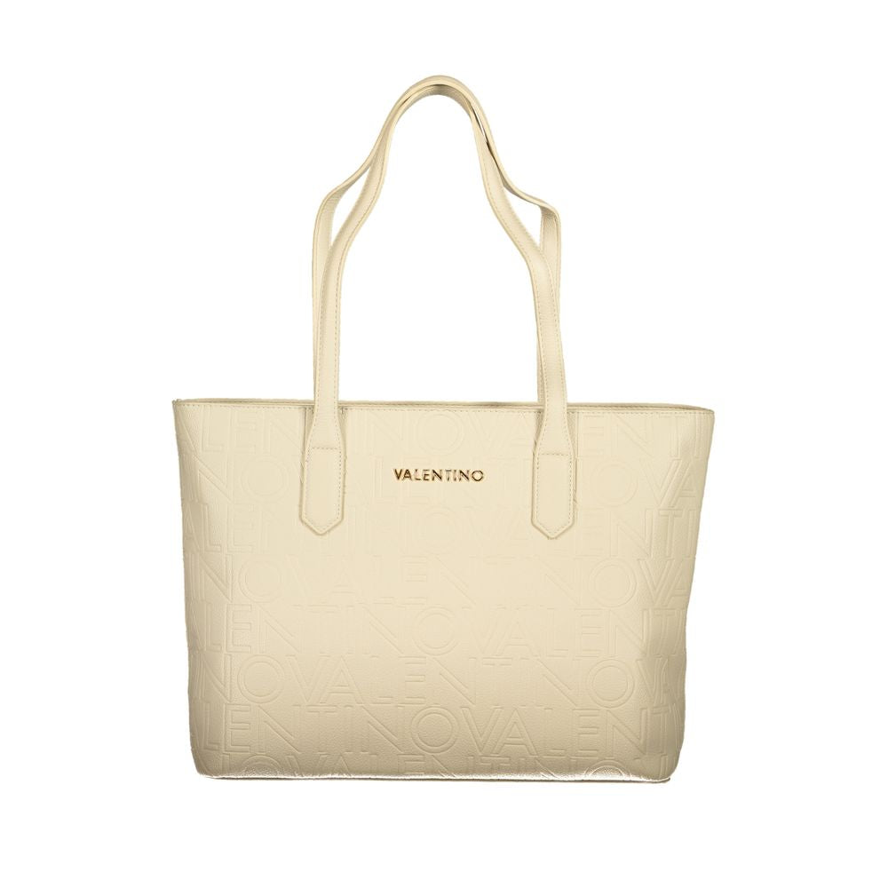 Beige Polyurethane Women Handbag - ventzia
