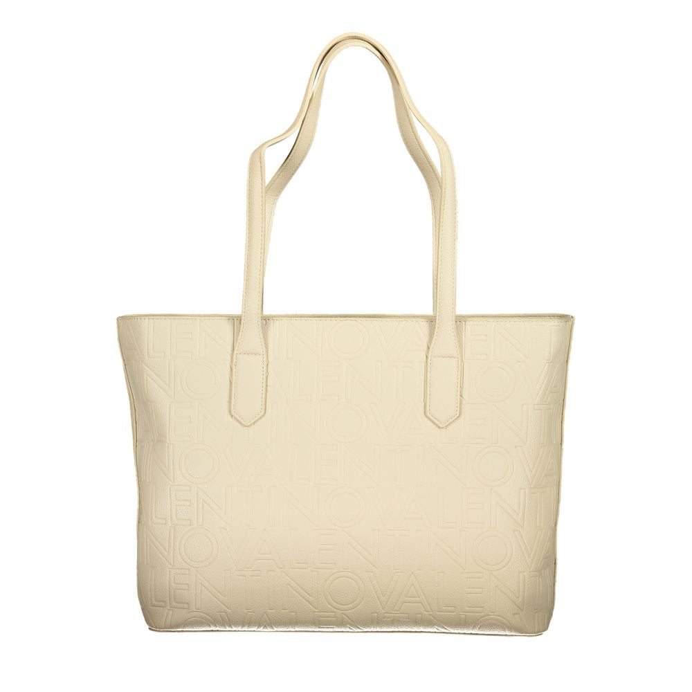 Beige Polyurethane Women Handbag - ventzia