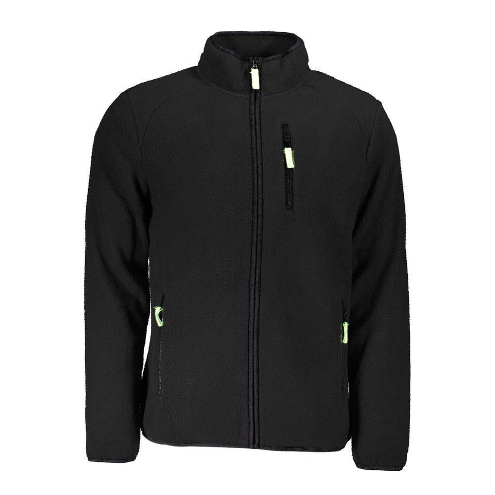 Black Polyester Men Sweater - ventzia
