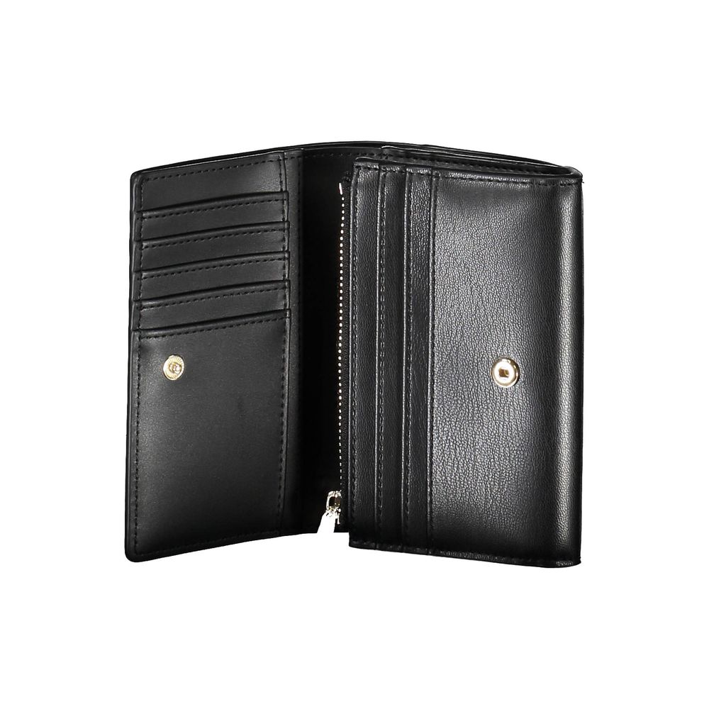 Black Polyurethane Women Wallet - ventzia