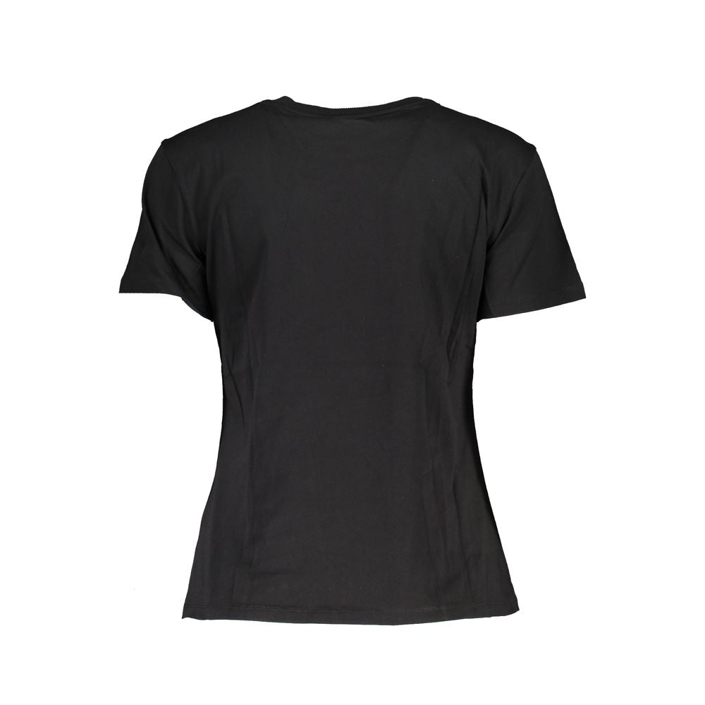 Black Cotton Women T-Shirt - ventzia
