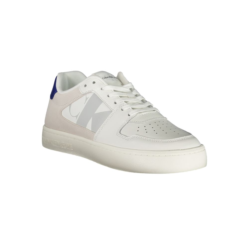White Polyurethane Men's Sneaker - ventzia