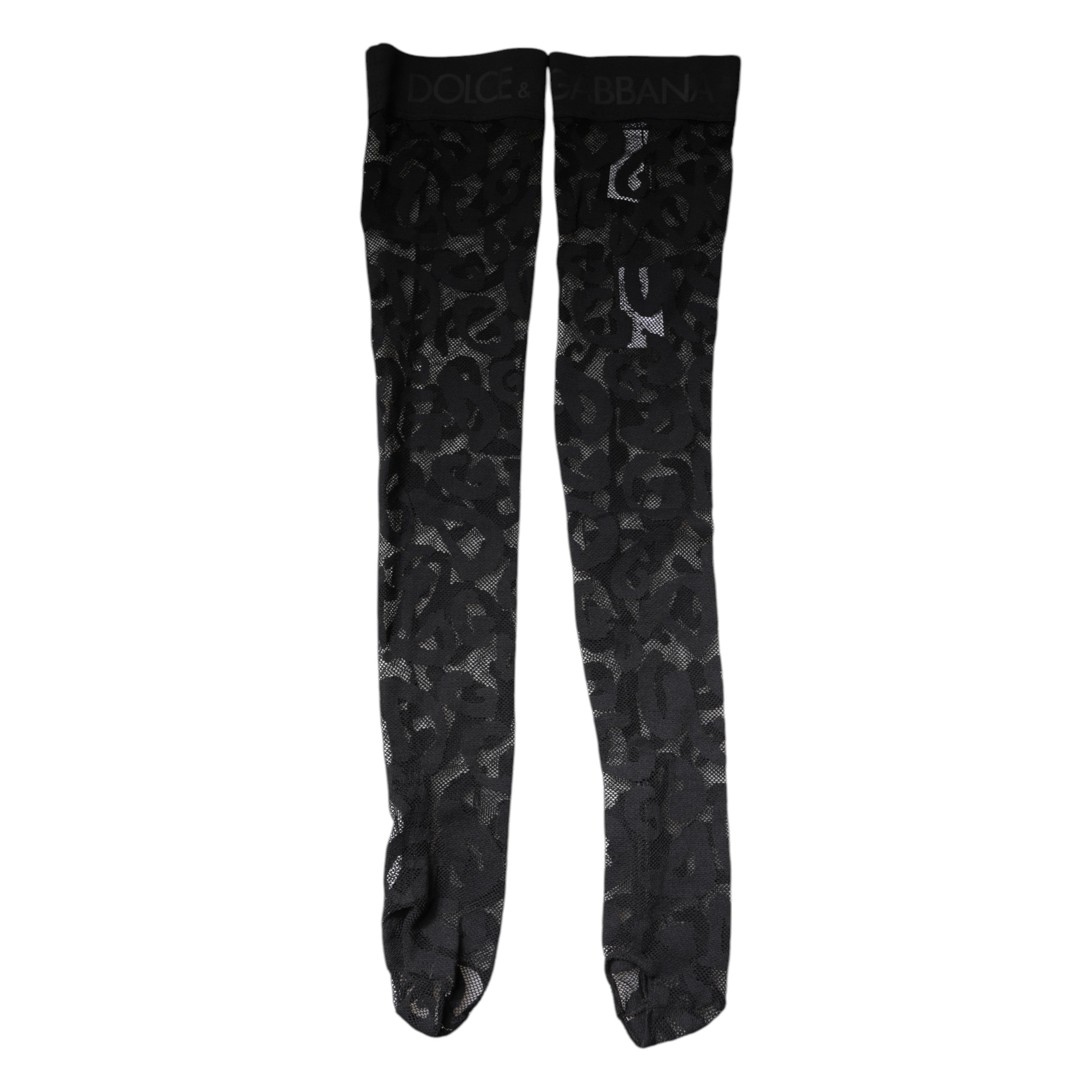Black Floral Lace Cotton Stretch Stockings Socks - ventzia