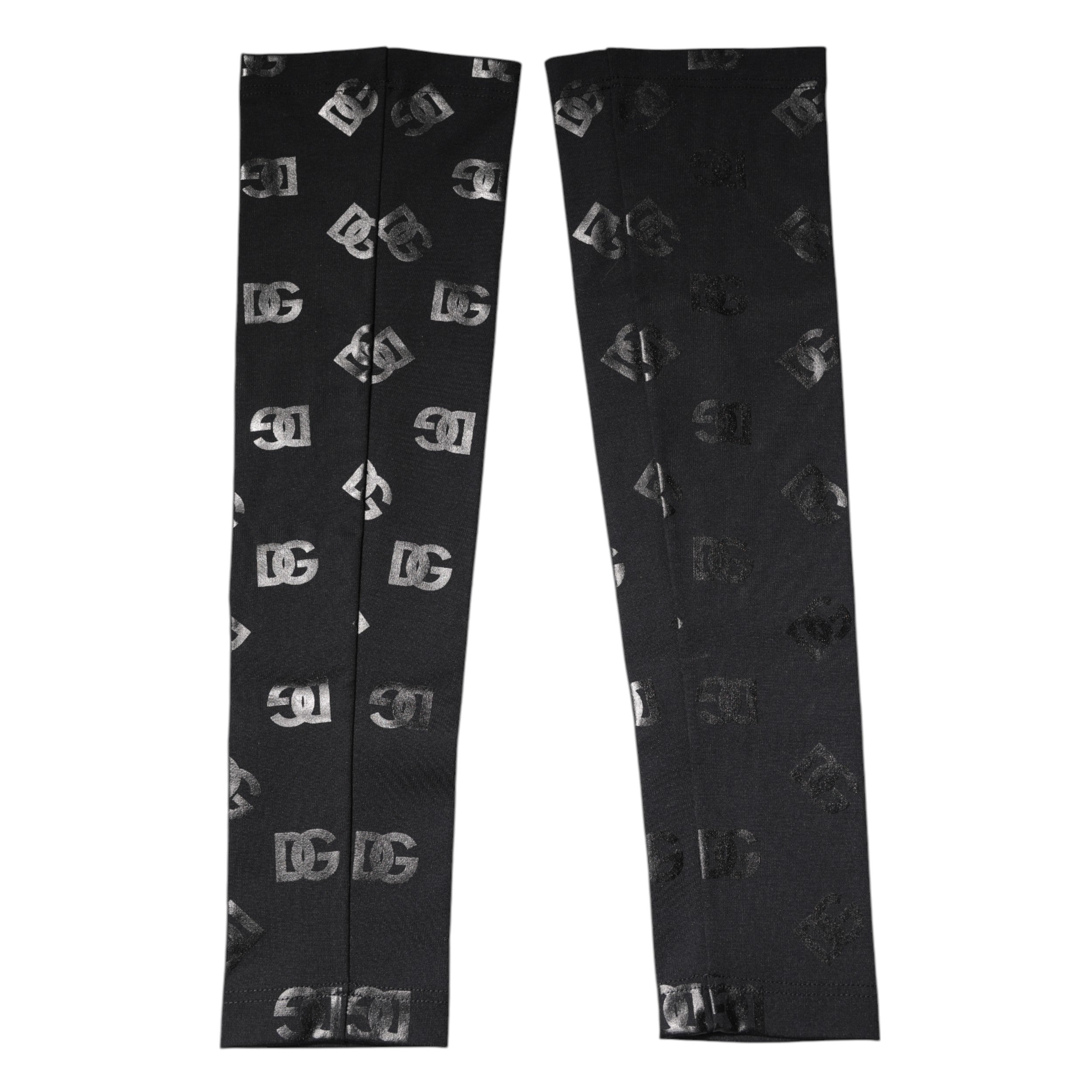 Black DG Logo Monogram Wool Stretch Arm Sleeves - ventzia