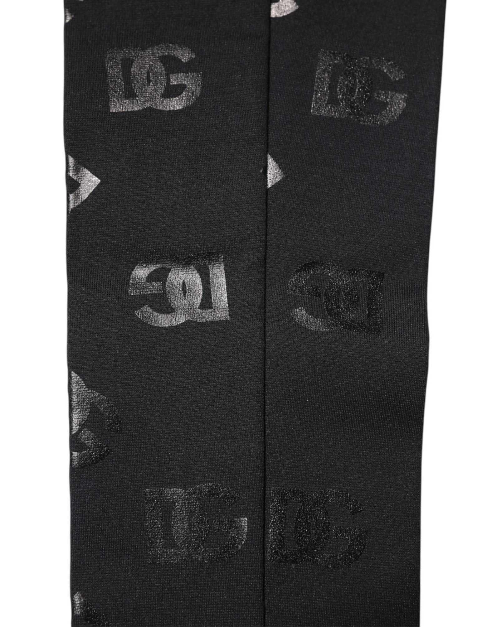 Black DG Logo Monogram Wool Stretch Arm Sleeves - ventzia
