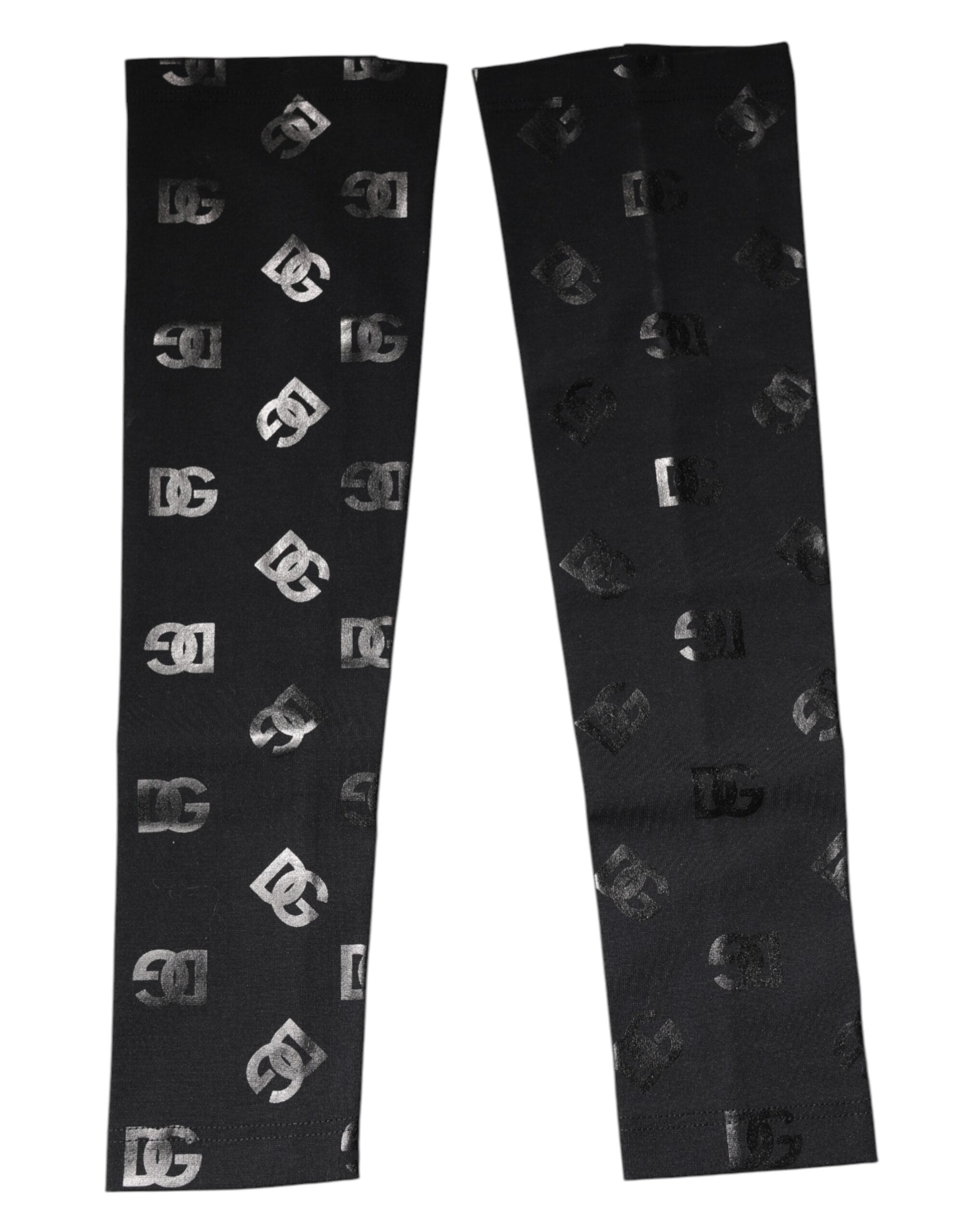 Black DG Logo Monogram Wool Stretch Arm Sleeves - ventzia