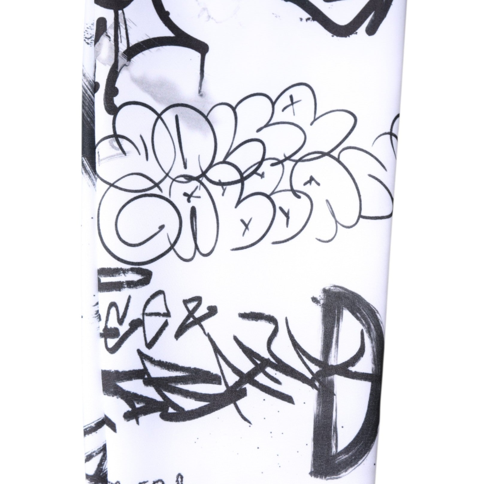 White Graffiti Cotton Over Calf Stockings Socks - ventzia