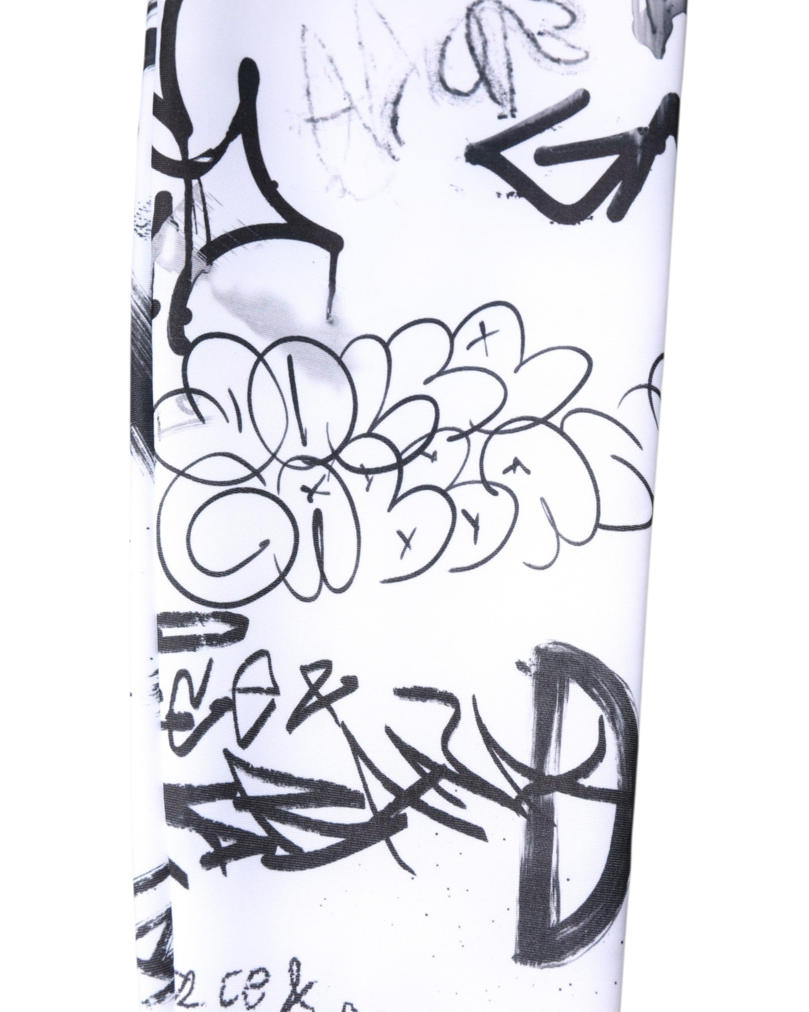 White Graffiti Cotton Over Calf Stockings Socks - ventzia