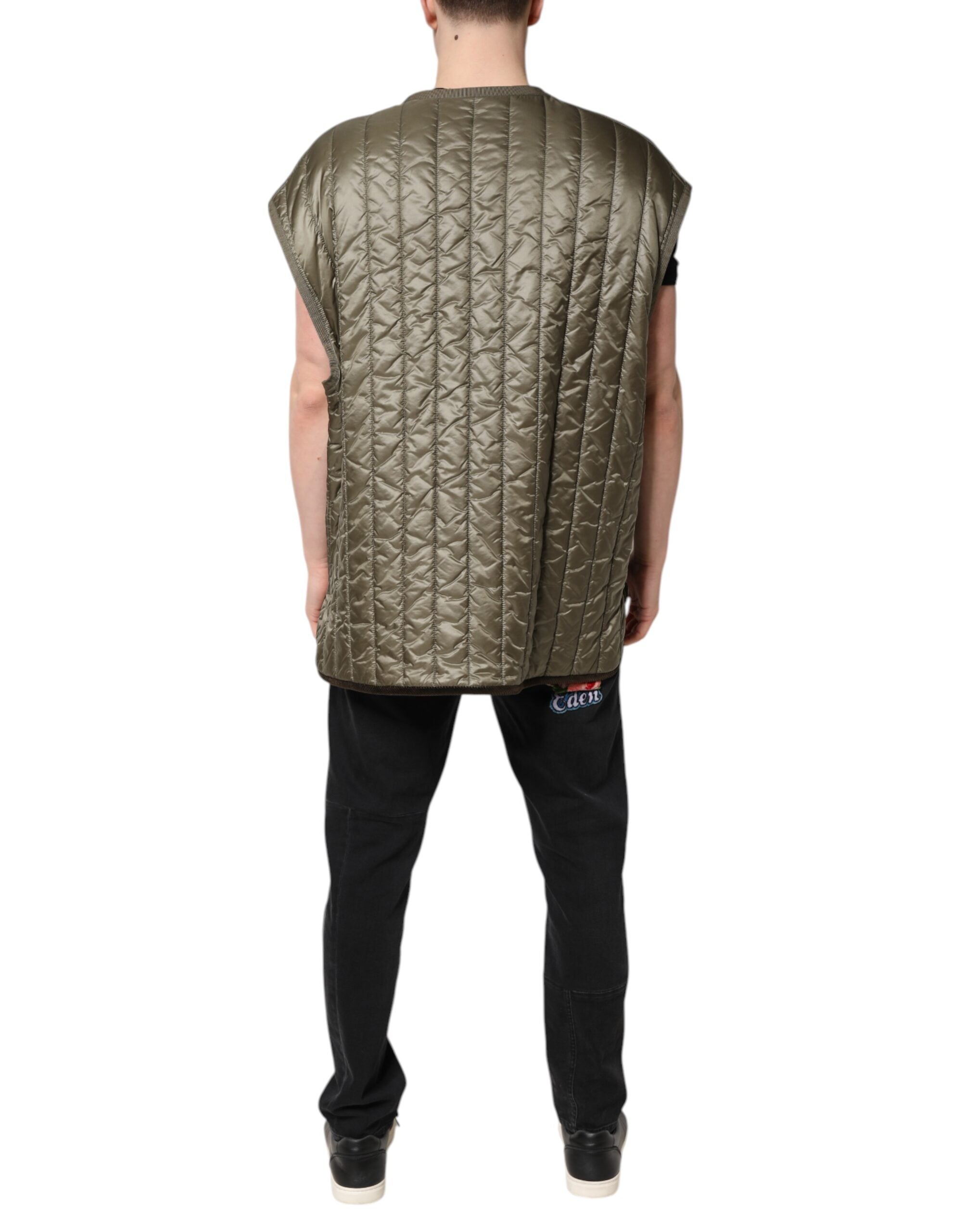 Brown Logo Plaque Quilted Vest Jacket - ventzia