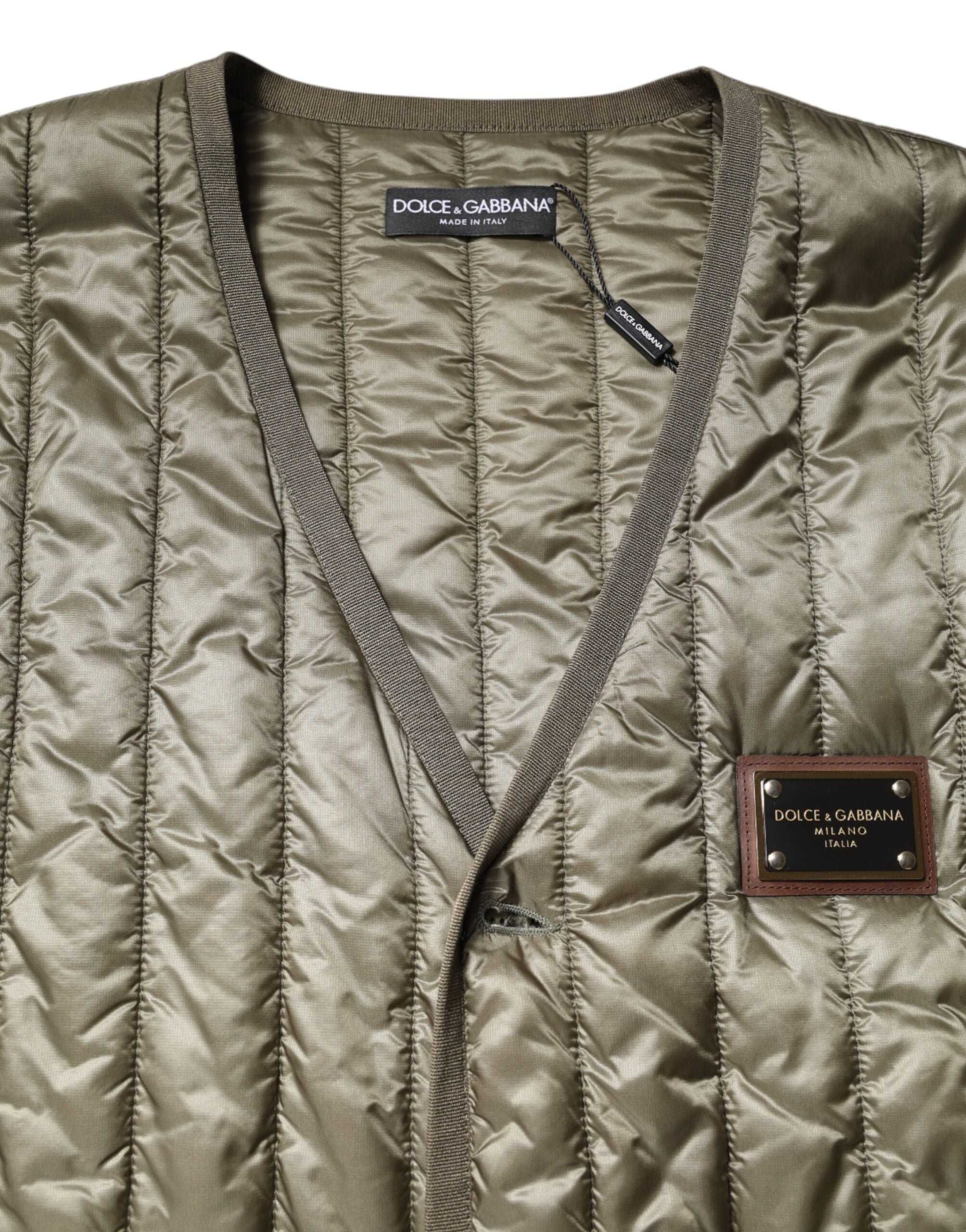Brown Logo Plaque Quilted Vest Jacket - ventzia